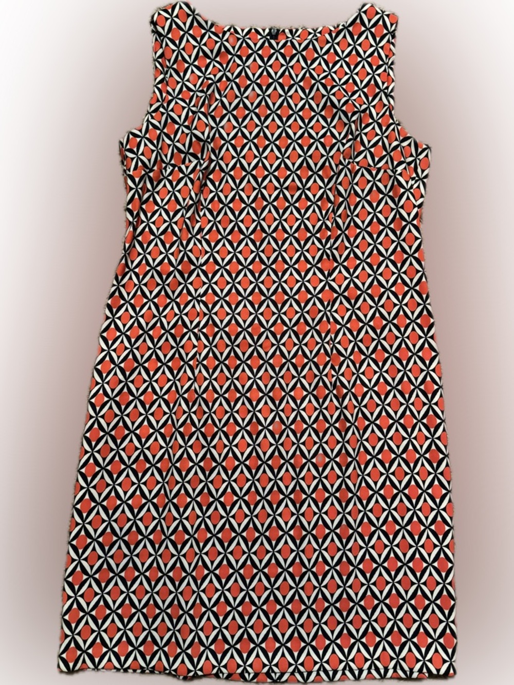 Alyx Sz 14 Sleeveless Geometric Orange Black White Sheath Dress